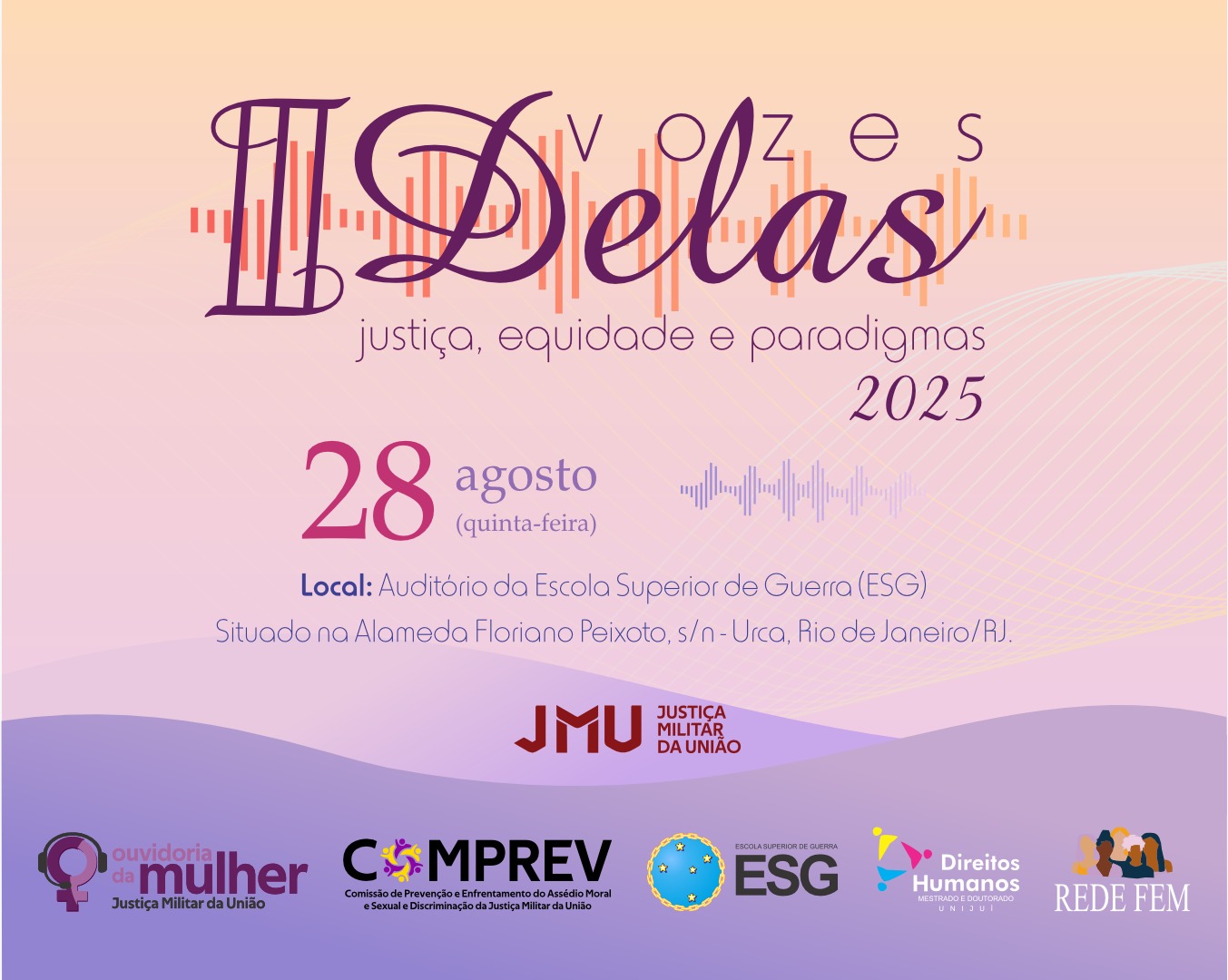 Estão abertas as inscrições para o 3ª Vozes Delas (RJ), que ocorrerá dia 28 de agosto
